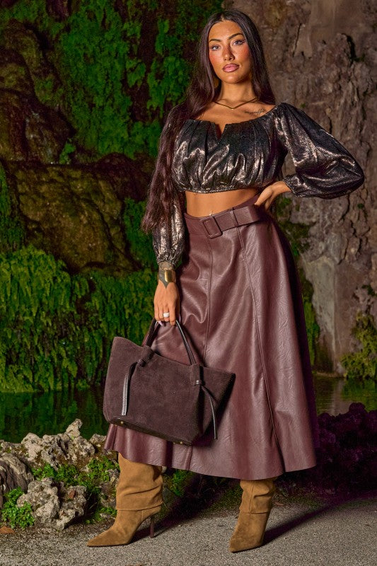 DARLYN LEATHER SKIRT