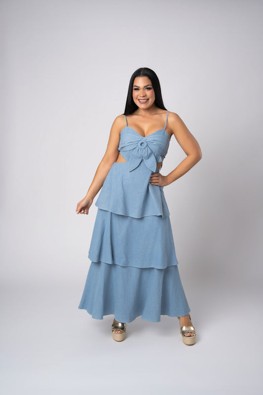 VALENTINA DENIM MAXI DRESS
