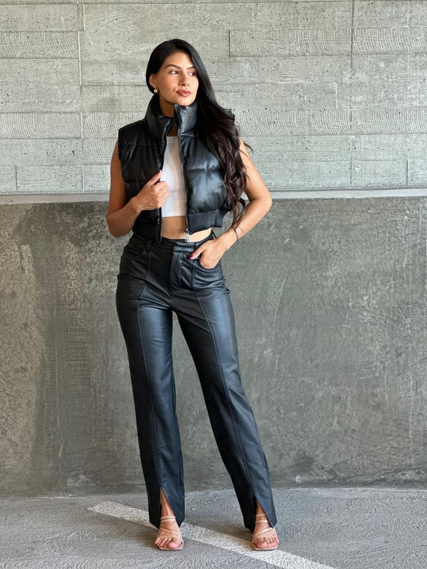 PANTALONES DE CUERO CRISTAL