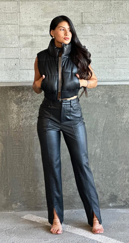 PANTALONES DE CUERO CRISTAL