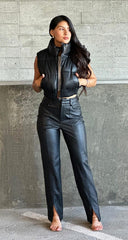 CRISTAL LEATHER PANTS