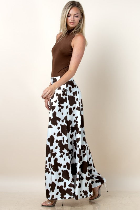PALAZZO COW PRINT PANTS