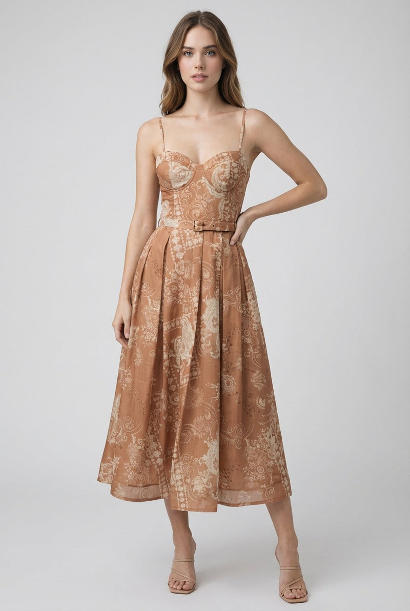 VESTIDO MIDI ESTAMPADO NATHALIA