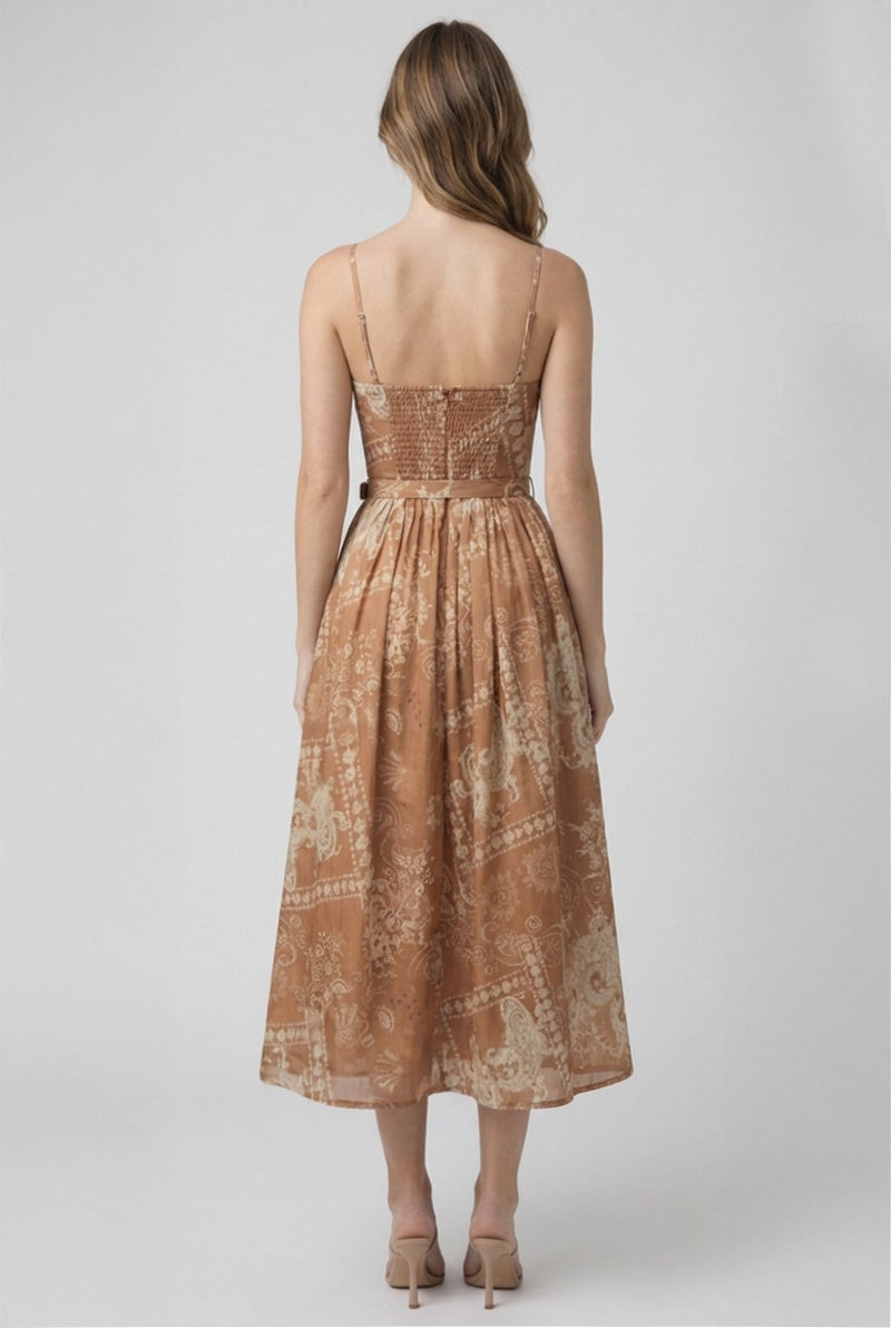 VESTIDO MIDI ESTAMPADO NATHALIA