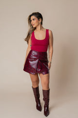 LUCIANA LEATHER MINI SKIRT