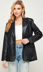 BRITNEY LEATHER BLAZER