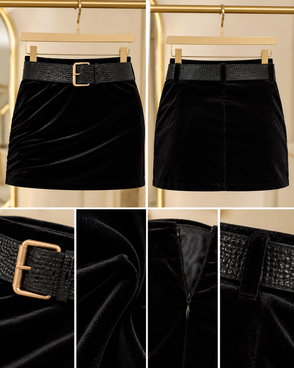 AMALIA VELVET MINI SKIRT