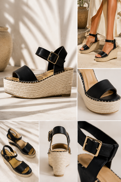 NERITZA BLACK SANDALS