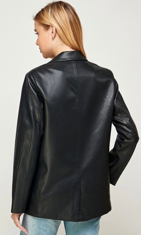 BRITNEY LEATHER BLAZER