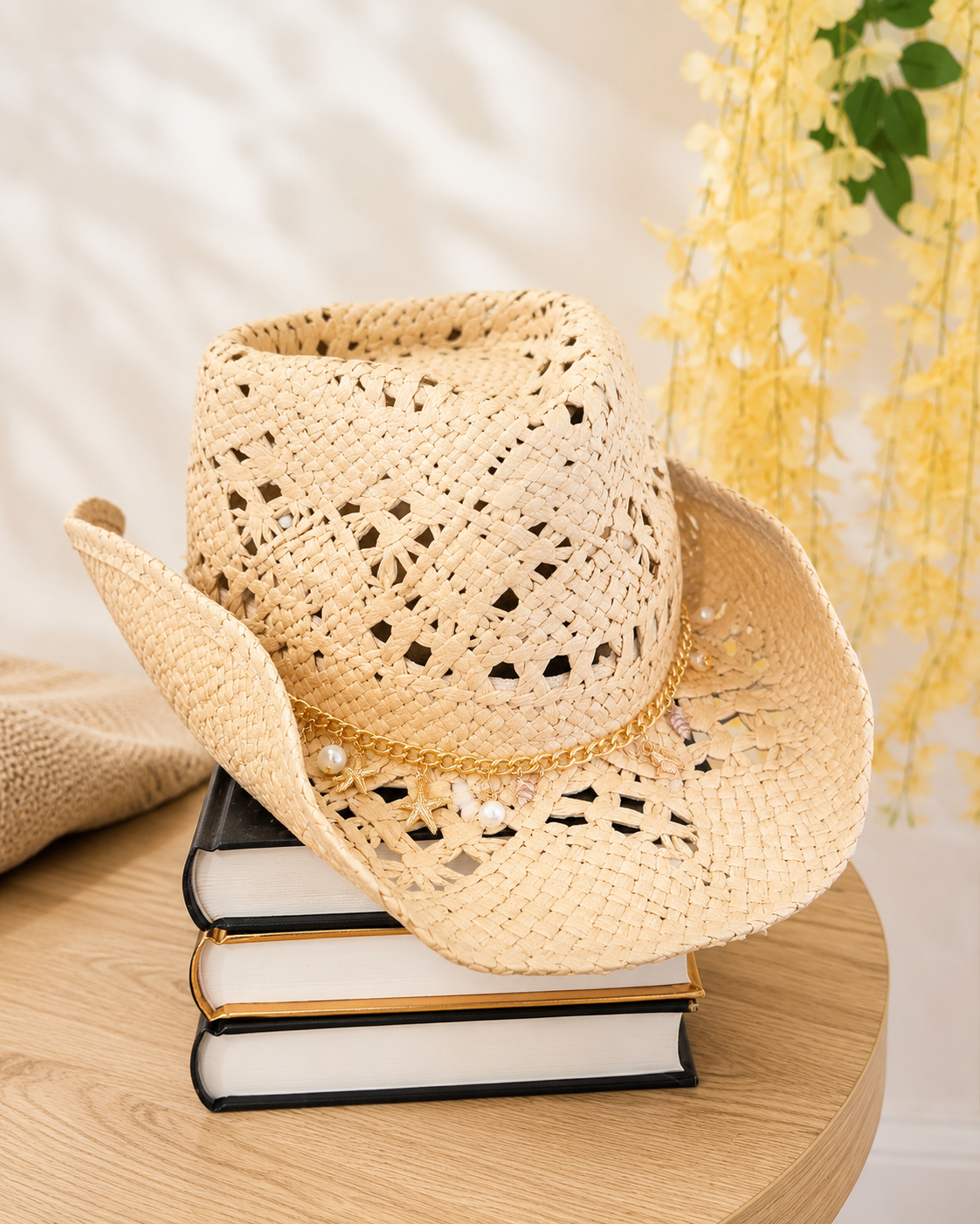 Sombrero Vaquero Playero de Paja (Calado)