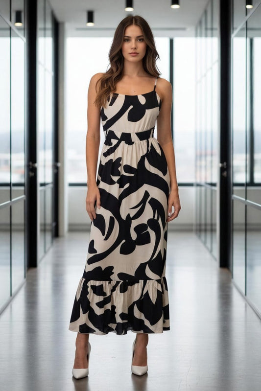 MARINELLY PRINT MAXI DRESS